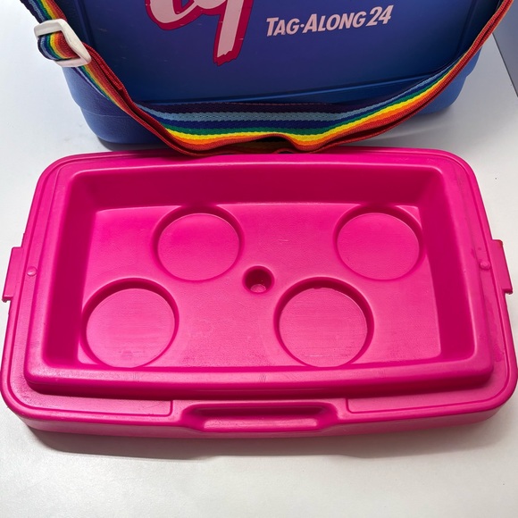Igloo Tag-Along 24 vintage 90s rainbow strap cooler - Picture 3 of 13